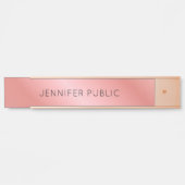 モダンエレガントバラ金ゴールドパーソナライズされたテンプレート サインプレート (正面)