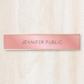 モダンエレガントバラ金ゴールドパーソナライズされたテンプレート サインプレート (正面)