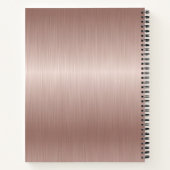 モダンエレガントバラ金ゴールドブラッシュド金モノグラムの属 ノートブック (裏面)