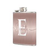 モダンエレガントバラ金ゴールドブラッシュド金モノグラムの属 フラスク (左)