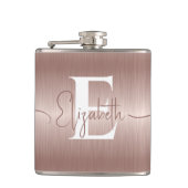 モダンエレガントバラ金ゴールドブラッシュド金モノグラムの属 フラスク (正面)