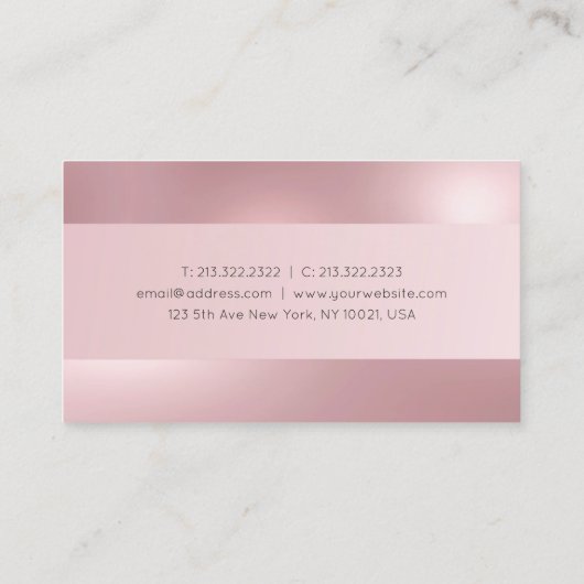 モダンエレガントバラ金ゴールドプロフェッショナルテンプレート 名刺 (裏面)