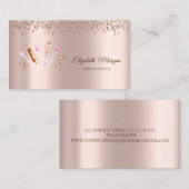 モダンエレガントバラ金ゴールドベーカリーツール 名刺 (正面/裏面)