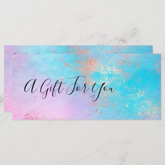 モダンエレガントバラ金ゴールド水彩絵画家 (正面/裏面)