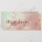 モダンエレガントバラ金ゴールド水彩絵画家 (正面/裏面)