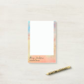 モダンエレガントバラ金ゴールド水彩絵画家 ポストイット (デスク上)