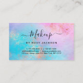 モダンエレガントバラ金ゴールド水彩絵画家 ロイヤリティカード (裏面)