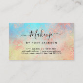 モダンエレガントバラ金ゴールド水彩絵画家 予約カード (裏面)