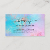 モダンエレガントバラ金ゴールド水彩絵画家 名刺 (裏面)