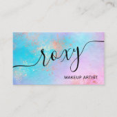 モダンエレガントバラ金ゴールド水彩絵画家 名刺 (正面)