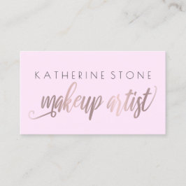 モダンエレガントバラ金ゴールド薄紫メーキャップ 名刺