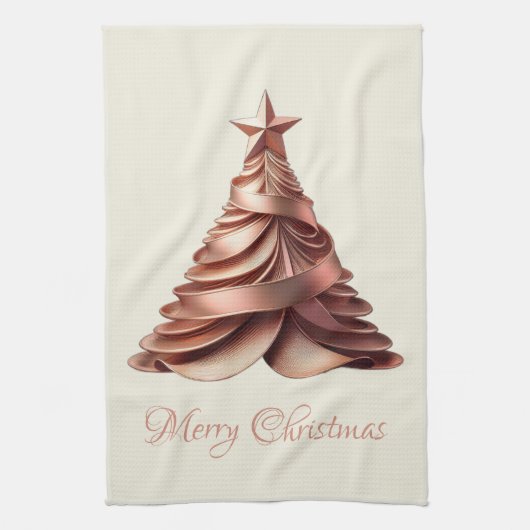 モダンエレガントバラ金ゴールド キッチンタオル (縦)