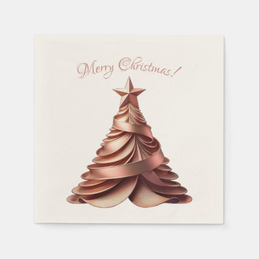 モダンエレガントバラ金ゴールド スタンダードカクテルナプキン (正面)