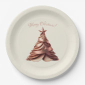 モダンエレガントバラ金ゴールド ペーパープレート (正面)