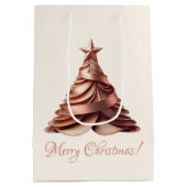 モダンエレガントバラ金ゴールド ミディアムペーパーバッグ (裏面)