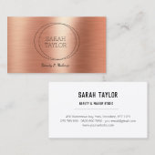 モダンエレガントバラ金ホイルカスタム 名刺 (正面/裏面)