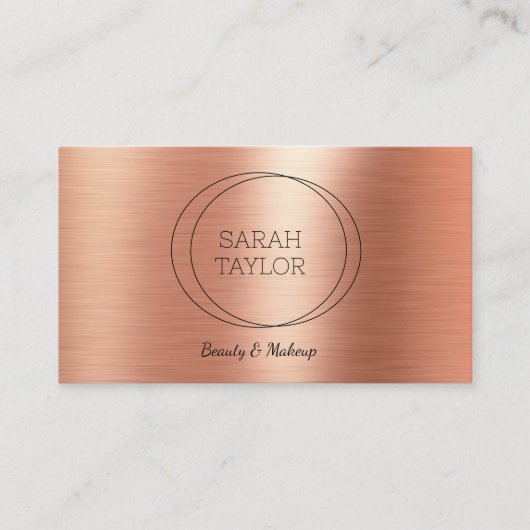 モダンエレガントバラ金ホイルカスタム 名刺 (正面)