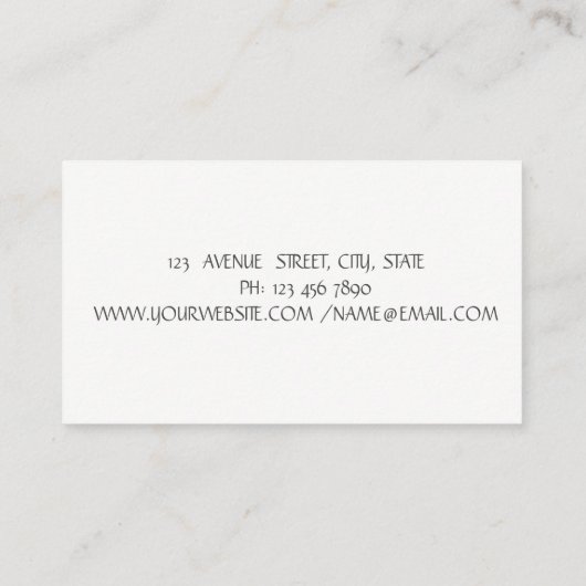 モダンエレガントバラ金箔ブラシストローク、白 名刺 (裏面)