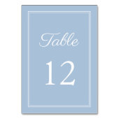 モダンエレガントパウダブルー結婚スクリプト テーブルナンバー (正面)
