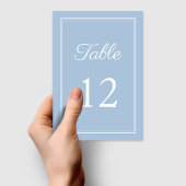 モダンエレガントパウダブルー結婚スクリプト テーブルナンバー