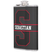 モダンエレガントパーソナライズされたシンプルモノグラム フラスク (左)