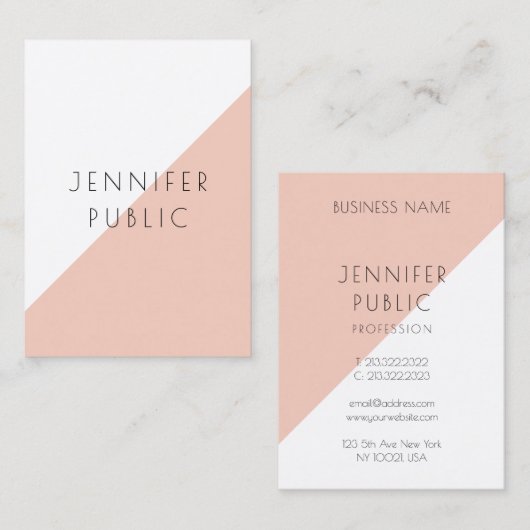 モダンエレガントパーソナライズされたミニマルテンプレート 名刺 (正面/裏面)