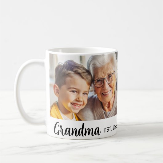 モダンエレガントパーソナライズされた写真 コーヒーマグカップ (左)