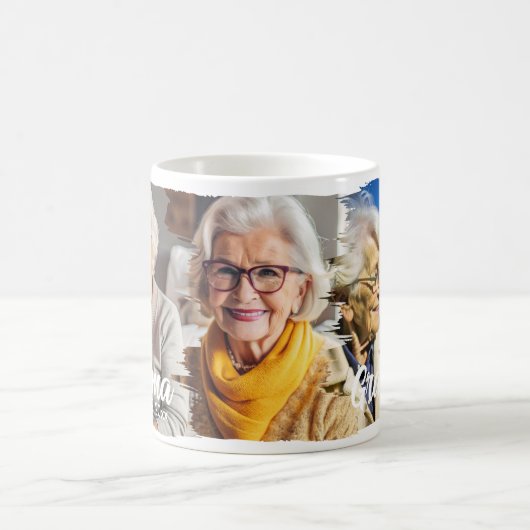 モダンエレガントパーソナライズされた写真 コーヒーマグカップ (中央)