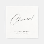 モダンエレガントパーソナライズされた応援 スタンダードカクテルナプキン (正面)