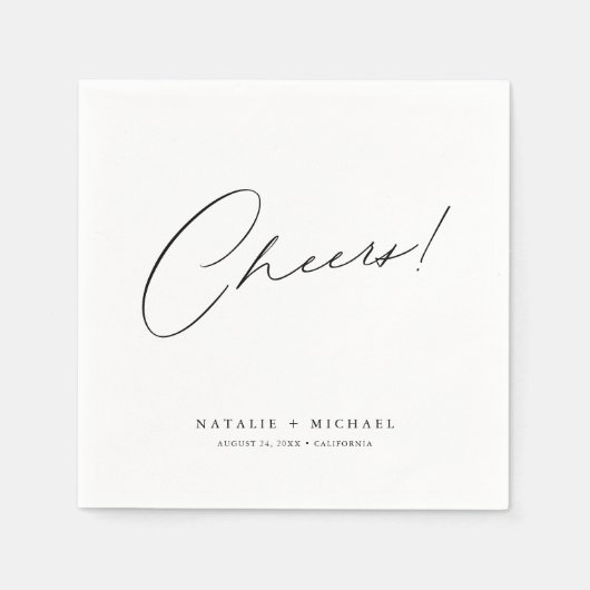 モダンエレガントパーソナライズされた応援 スタンダードカクテルナプキン (正面)
