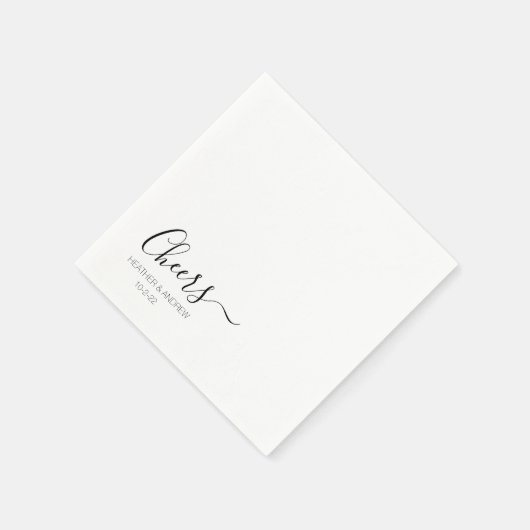 モダンエレガントパーソナライズされた結婚シンプルNapkins スタンダードカクテルナプキン (角)