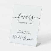 モダンエレガントパーソナライズされた結婚式の引き出物表 台座サイン (正面)