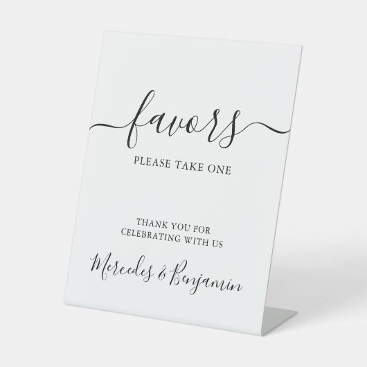 モダンエレガントパーソナライズされた結婚式の引き出物表 台座サイン (正面)