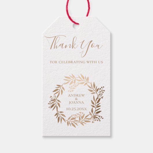 モダンエレガントパーソナライズされた金ゴールド ギフトタグ (正面)