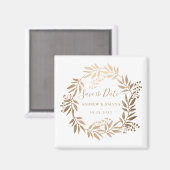 モダンエレガントパーソナライズされた金ゴールド マグネット (正面/裏面)