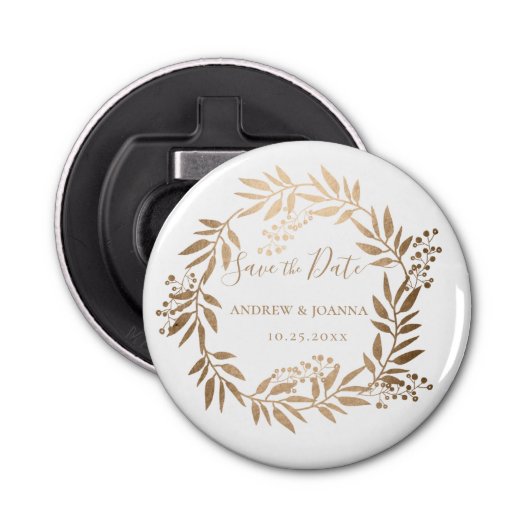 モダンエレガントパーソナライズされた金ゴールド 栓抜き (正面)