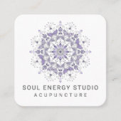 モダンエレガントパープルマンダラ スクエア名刺 (正面)