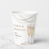 モダンエレガントパール＆プロセッコ ブライダルシャワー 紙コップ (正面)