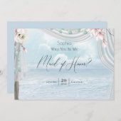 モダンエレガントビーチアーバービーミーメイド・オブ・オーナー（花嫁付き添い人） 招待状 (正面/裏面)