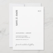 モダンエレガントビーチフォト セーブザデート 招待状 (裏面)