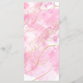 モダンエレガントピンクと金ゴールド結婚の メニュー (裏面)