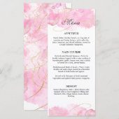 モダンエレガントピンクと金ゴールド結婚の メニュー (正面/裏面)