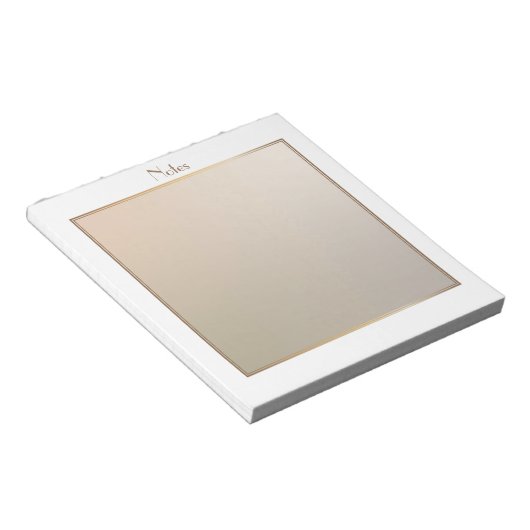 モダンエレガントピンクと金ゴールド縁縁ど付き ノートパッド (アングル)