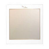 モダンエレガントピンクと金ゴールド縁縁ど付き ノートパッド (正面)