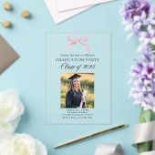 モダンエレガントピンクボウ卒業 アクリル招待状 (インサイチュ (ウェディング))