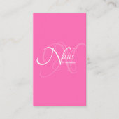 モダンエレガントピンクモノグラムタイポグラフィネイルアーティスト 名刺 (正面)