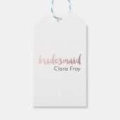 モダンエレガントフェイクバラ金ゴールド花嫁文字 ギフトタグ (正面)