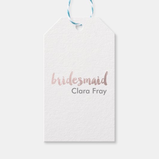 モダンエレガントフェイクバラ金ゴールド花嫁文字 ギフトタグ (正面)