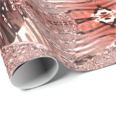 モダンエレガントフェイクバラ金ゴールド ラッピングペーパー (ロールコーナー)