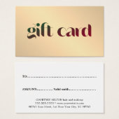 モダンエレガントフェイク金ゴールドはっきりしたサロン (正面&裏面)